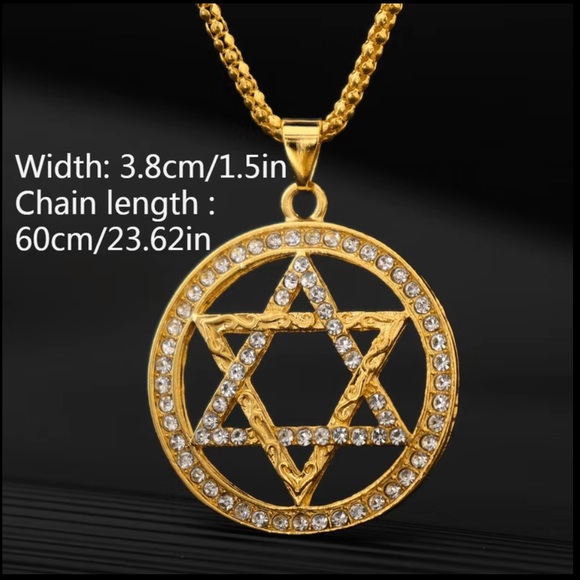 Cubic Zirconia Star Of David Necklace - Picture 6 of 8